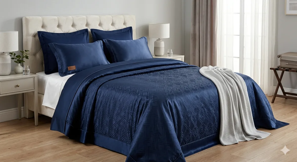 Çift Kişilik Saten Yatak Örtüsü Seti 6 Parça - %100 Polyester Parlak Saten, Ultra Yumuşak,…