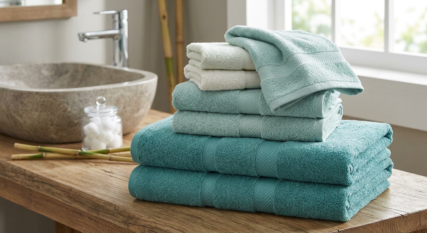 Aqua Soft 6'lı Bambu Karışımlı Havlu Seti (2 Banyo + 2 El + 2 Yüz)